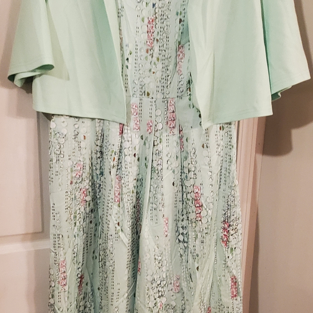 Mint Green Floral Jumpsuit